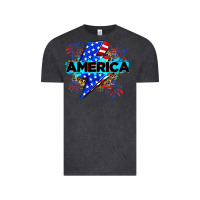 Vintage Black America with lightning bolt Vintage Tee - Zillion Design Studio