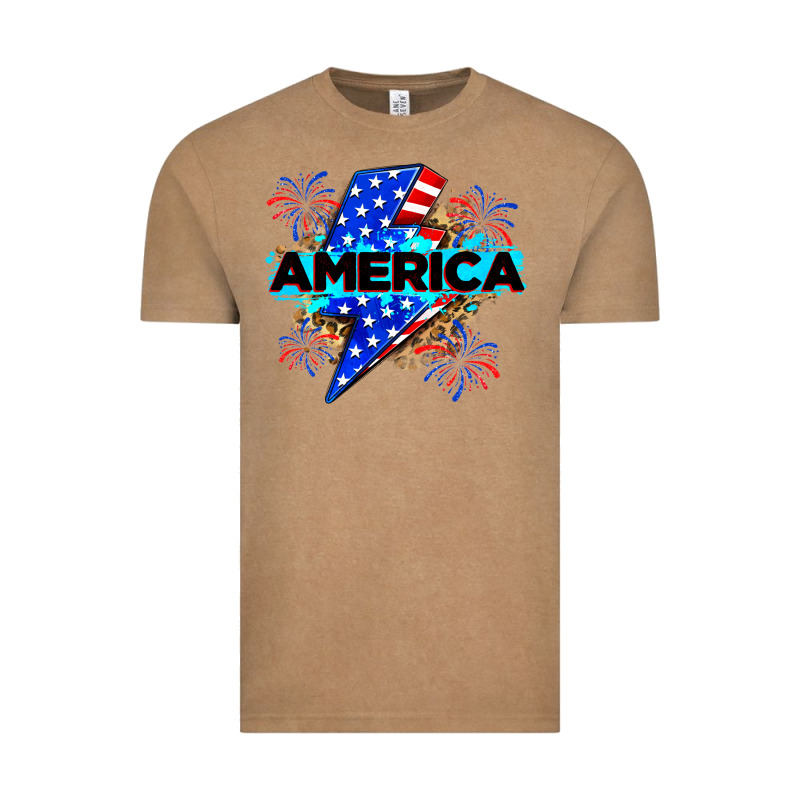 America With Lightning Bolt Vintage Tee by Zillion Design Studio | Teevron