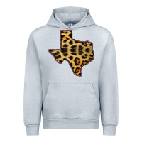 Heather Grey Western Texas Map Leopard Pattern Urban Hoodie - Bettercallsaul