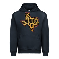 Navy Western Texas Map Leopard Pattern Urban Hoodie - Bettercallsaul