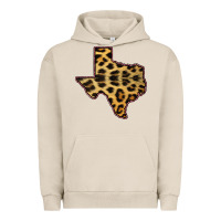Pigment French Oak Western Texas Map Leopard Pattern Urban Hoodie - Bettercallsaul