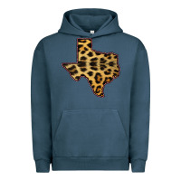 Pigment Midnight Navy Western Texas Map Leopard Pattern Urban Hoodie - Bettercallsaul