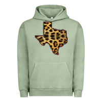 Pigment Oil Green Western Texas Map Leopard Pattern Urban Hoodie - Bettercallsaul