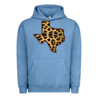 Pigment Pebble Blue Western Texas Map Leopard Pattern Urban Hoodie - Bettercallsaul