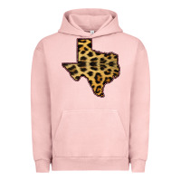 Pigment Salmon Western Texas Map Leopard Pattern Urban Hoodie - Bettercallsaul