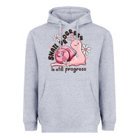 Heather Grey snail progress is stil progress Heavyweight Hoodie - MaliasSmallBusiness