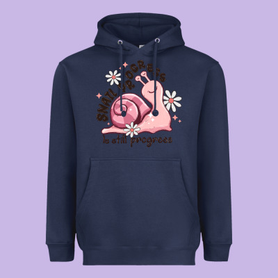 Snail Progress Is Stil Progress Heavyweight Hoodie Designed By Maliassmallbusiness