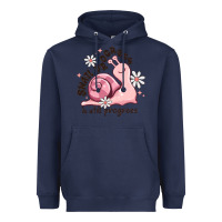 Navy snail progress is stil progress Heavyweight Hoodie - MaliasSmallBusiness