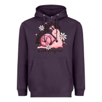 Plum snail progress is stil progress Heavyweight Hoodie - MaliasSmallBusiness