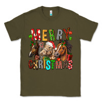Army Green Merry christmas horses Classic Tee - FaDigitalArtStudio