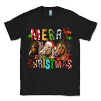 Black Merry christmas horses Classic Tee - FaDigitalArtStudio