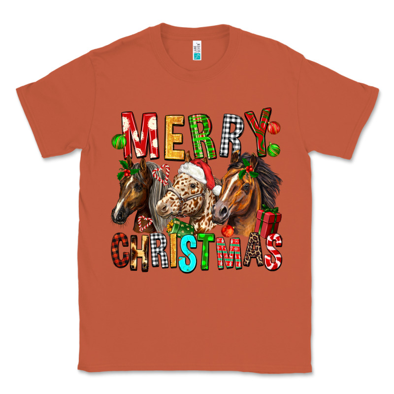 Merry Christmas Horses Classic Tee by FaDigitalArtStudio | Teevron