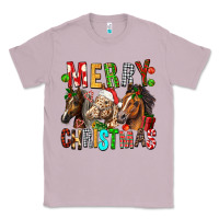 Lilac Merry christmas horses Classic Tee - FaDigitalArtStudio
