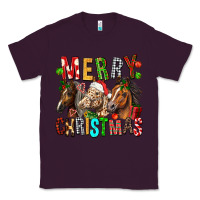 Plum Merry christmas horses Classic Tee - FaDigitalArtStudio