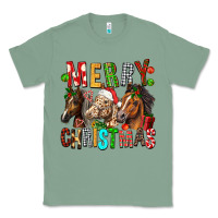 Sage Merry christmas horses Classic Tee - FaDigitalArtStudio