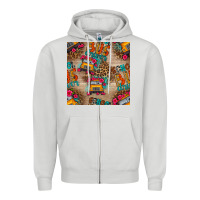 Dove Grey school bus driver and flower seamless patterns Zipper Hoodie - BundleAndBundleShop