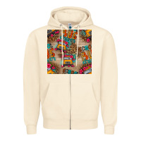 Sandshell school bus driver and flower seamless patterns Zipper Hoodie - BundleAndBundleShop