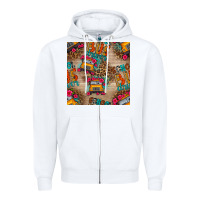 White school bus driver and flower seamless patterns Zipper Hoodie - BundleAndBundleShop