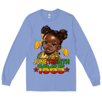 Colony Blue juneteenth 1865 afro girl Long Sleeve Tee - HRA Design Shop