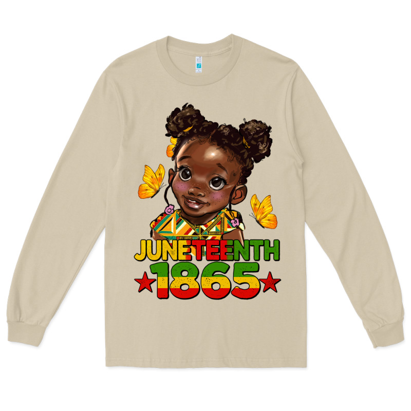 Juneteenth 1865 Afro Girl Long Sleeve Tee by HRA Design Shop | Teevron