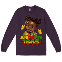 Plum juneteenth 1865 afro girl Long Sleeve Tee - HRA Design Shop