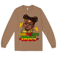 Toasted Coconut juneteenth 1865 afro girl Long Sleeve Tee - HRA Design Shop