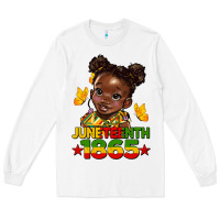 White juneteenth 1865 afro girl Long Sleeve Tee - HRA Design Shop