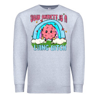 Heather Grey your anxıett is a lying bitch malia Premium Sweatshirt - MaliasSmallBusiness