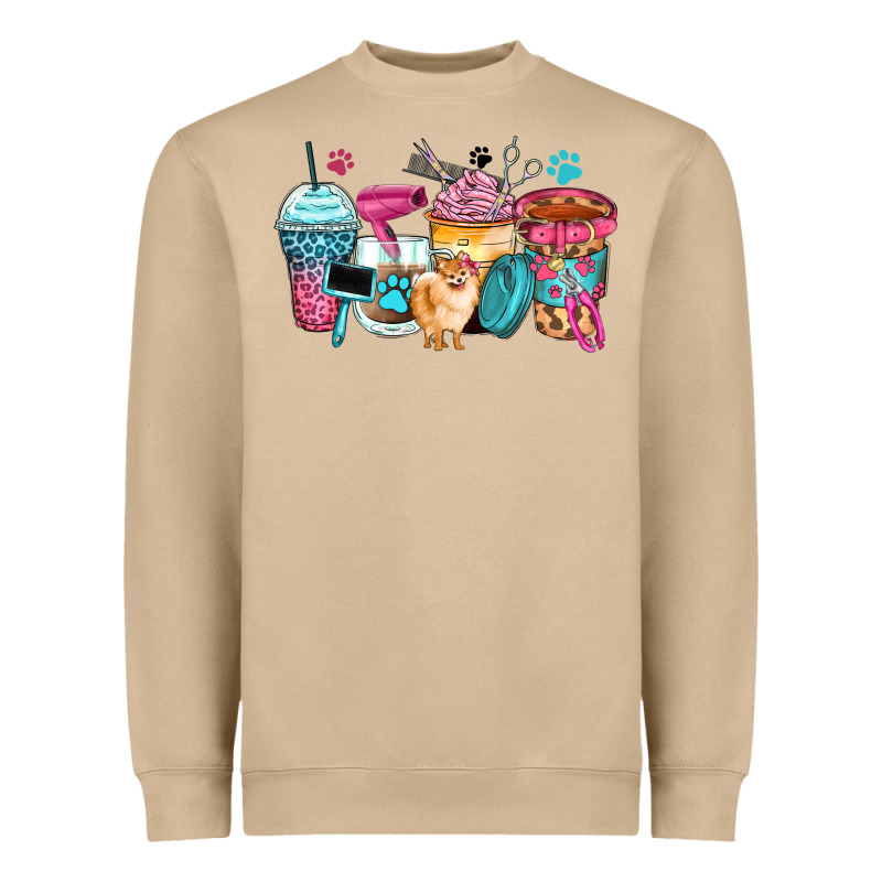 Pet Groomer Coffee Cups Heavyweight Sweatshirt by Zillion Design Studio | Teevron
