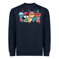 Navy pet groomer coffee cups Heavyweight Sweatshirt - Zillion Design Studio