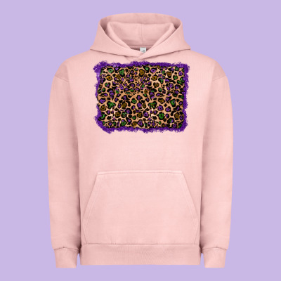 Mardi Gras Leopard Background Urban Hoodie Designed By Ranaportraitstore