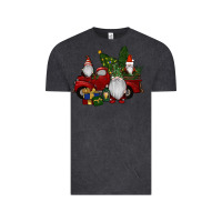 Vintage Black christmas gnomes with truck Vintage Tee - RanaPortraitStore