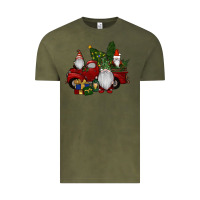 Vintage Olive christmas gnomes with truck Vintage Tee - RanaPortraitStore