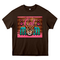 Chocolate Brown Western Cat Mom Heavy Core Tee - LillyAllenDesigns
