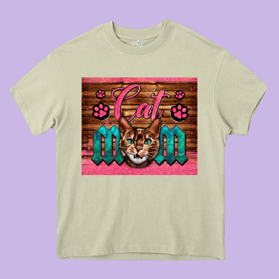 Western Cat Mom Heavy Core Tee Designed By Lillyallendesigns