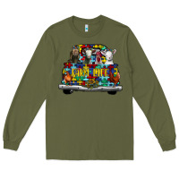 Army Green farm life truck autism Long Sleeve Tee - CowhideDigitalArt