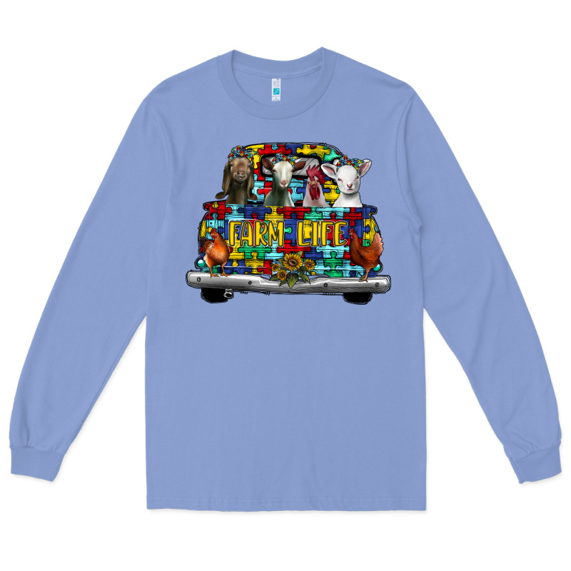 Farm Life Truck Autism Long Sleeve Tee by CowhideDigitalArt | Teevron