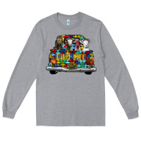 Heather Grey farm life truck autism Long Sleeve Tee - CowhideDigitalArt