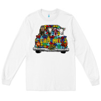 White farm life truck autism Long Sleeve Tee - CowhideDigitalArt