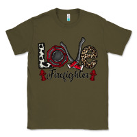 Army Green love firefighter Classic Tee - CowhideDigitalArt