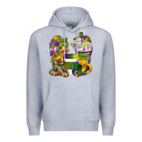 Heather Grey Mardi Gras Coffee Cups Premium Hoodie - BundleAndBundleShop
