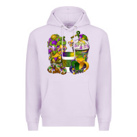 Lilac Mardi Gras Coffee Cups Premium Hoodie - BundleAndBundleShop