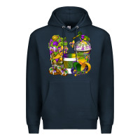 Navy Mardi Gras Coffee Cups Premium Hoodie - BundleAndBundleShop