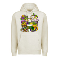 Oatmeal Heather Mardi Gras Coffee Cups Premium Hoodie - BundleAndBundleShop