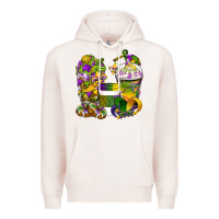 Pale Pink Mardi Gras Coffee Cups Premium Hoodie - BundleAndBundleShop