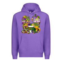 Purple Mardi Gras Coffee Cups Premium Hoodie - BundleAndBundleShop