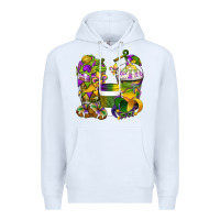 White Mardi Gras Coffee Cups Premium Hoodie - BundleAndBundleShop