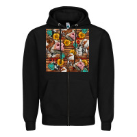 Black cow and western seamless pattern Zipper Hoodie - BundleAndBundleShop