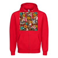 Red cow and western seamless pattern Zipper Hoodie - BundleAndBundleShop