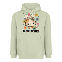Matcha bloom bestie cat Heavyweight Hoodie - MaliasSmallBusiness